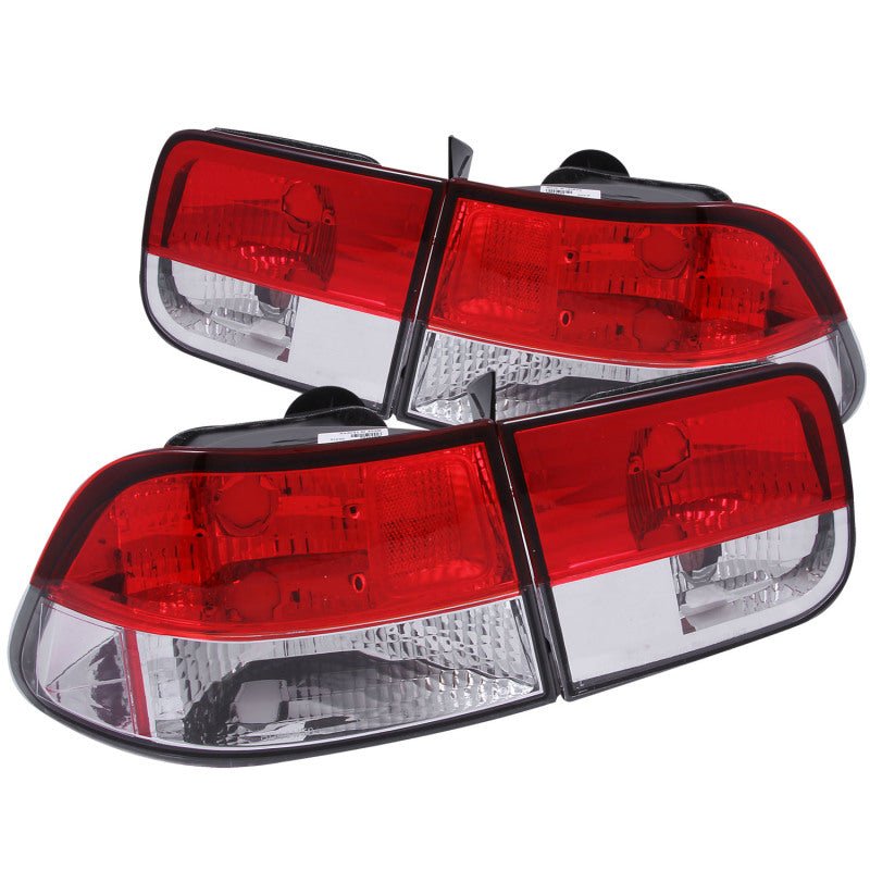 ANZO 1996-2000 Honda Civic Taillights Red/Clear - Crew Original