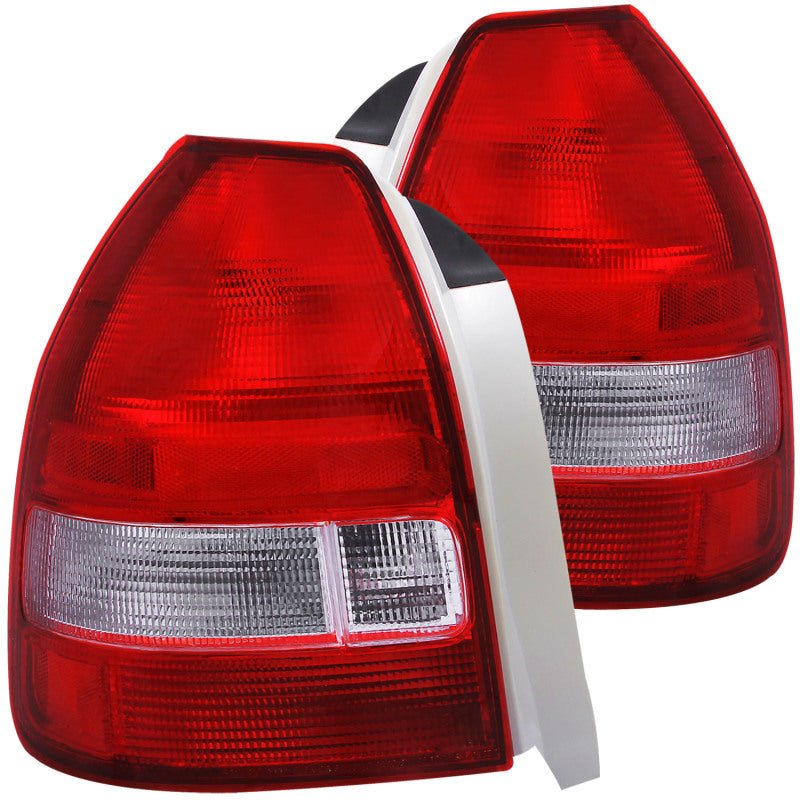 ANZO 1996-2000 Honda Civic Taillights Red/Clear - Crew Original