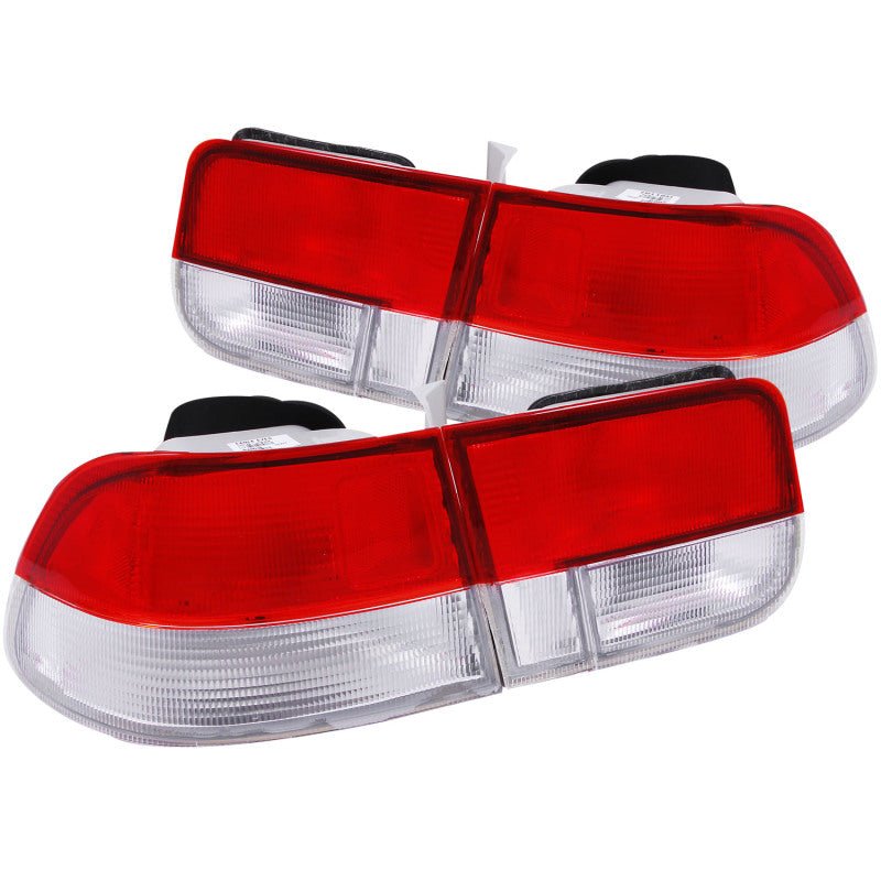 ANZO 1996-2000 Honda Civic Taillights Red/Clear - OEM 4pc - Crew Original