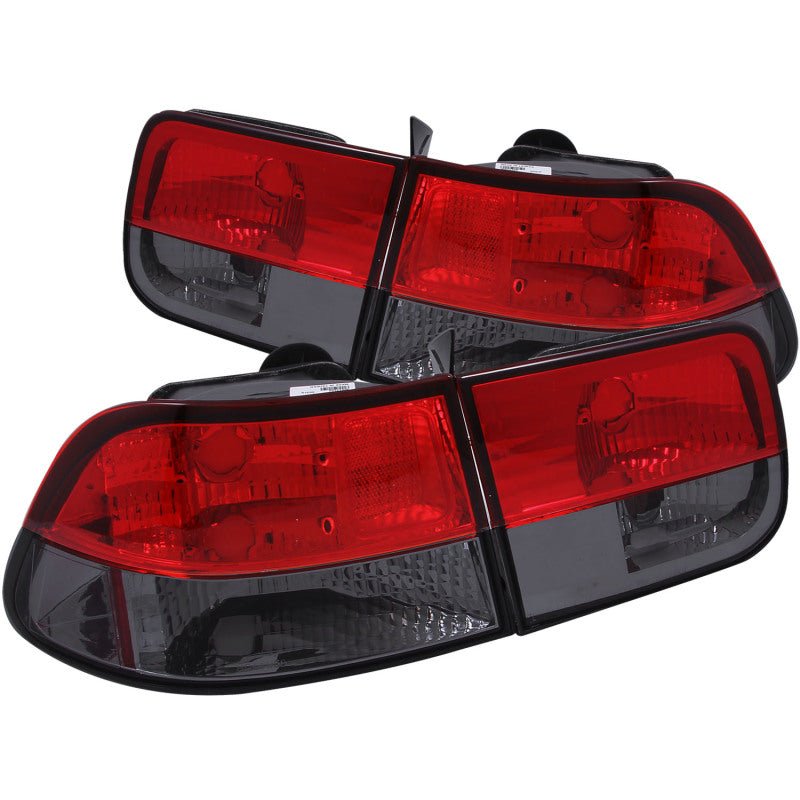 ANZO 1996-2000 Honda Civic Taillights Red/Smoke - Crew Original