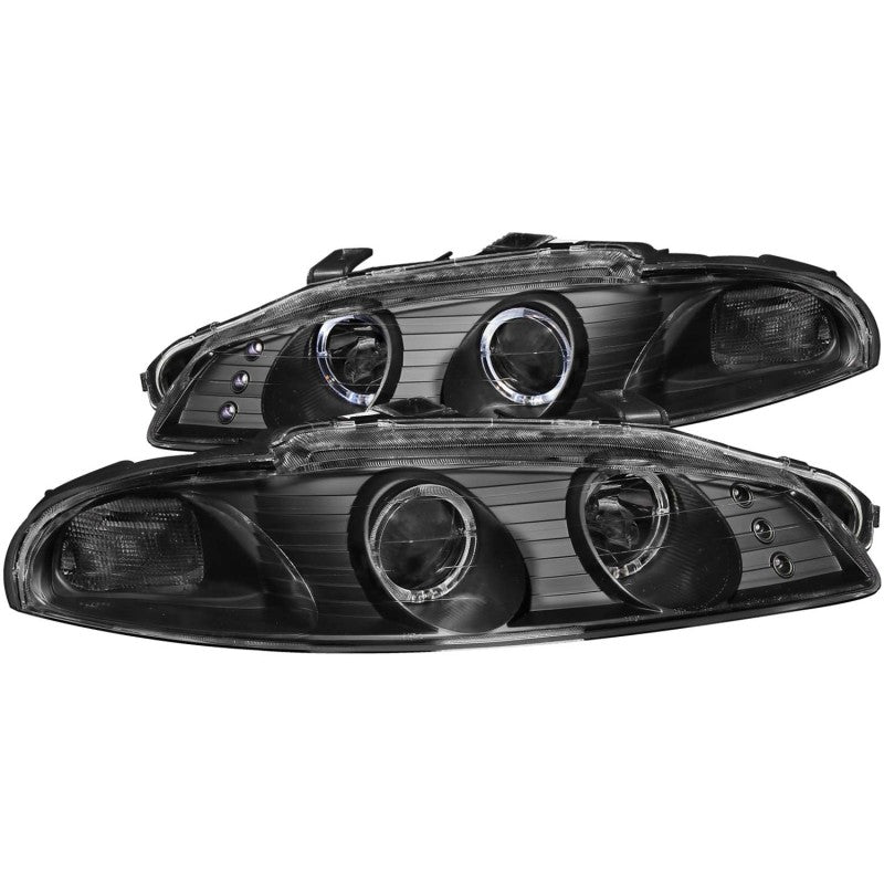 ANZO 1997-1999 Mitsubishi Eclipse Projector Headlights w/ Halo Black G2 - Crew Original