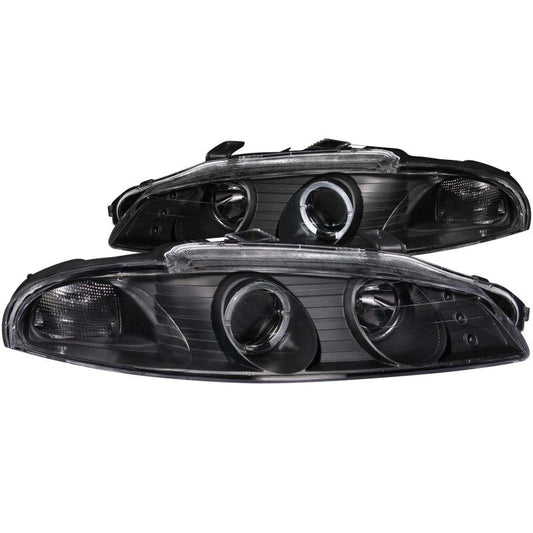 ANZO 1997-1999 Mitsubishi Eclipse Projector Headlights w/ Halo Black G2 - Crew Original