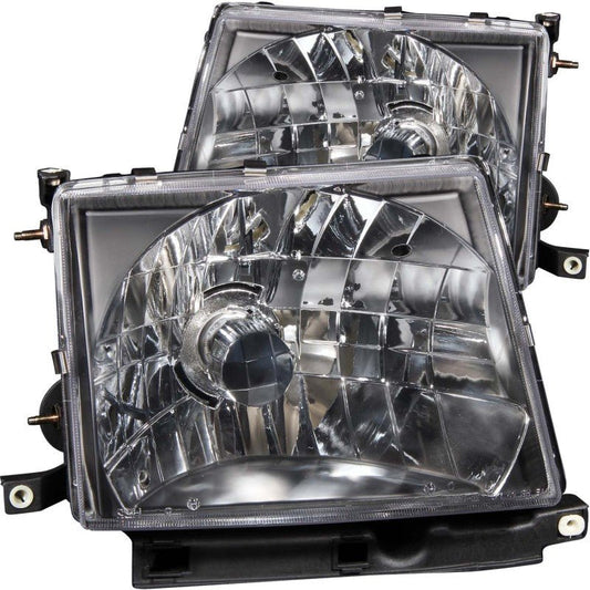 ANZO 1997-2000 Toyota Tacoma Crystal Headlights Black - Crew Original