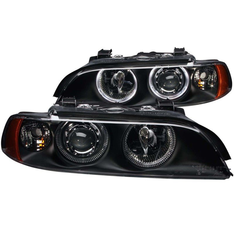 ANZO 1997-2001 BMW 5 Series Projector Headlights w/ Halo Black - Crew Original