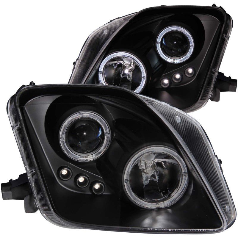 ANZO 1997-2001 Honda Prelude Projector Headlights w/ Halo Black w/ LED - Crew Original