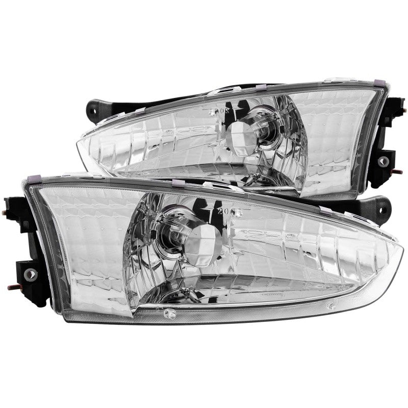 ANZO 1997-2002 Mitsubishi Mirage Crystal Headlights Chrome - Crew Original