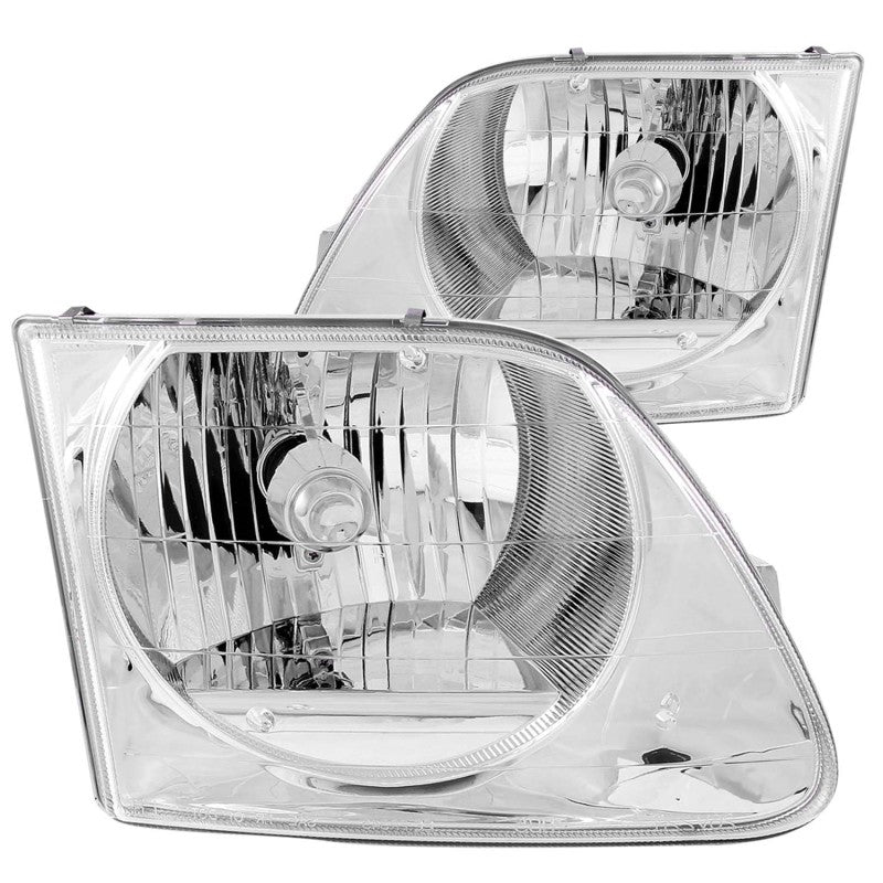 ANZO 1997-2003 Ford F-150 Crystal Headlights Chrome - Crew Original