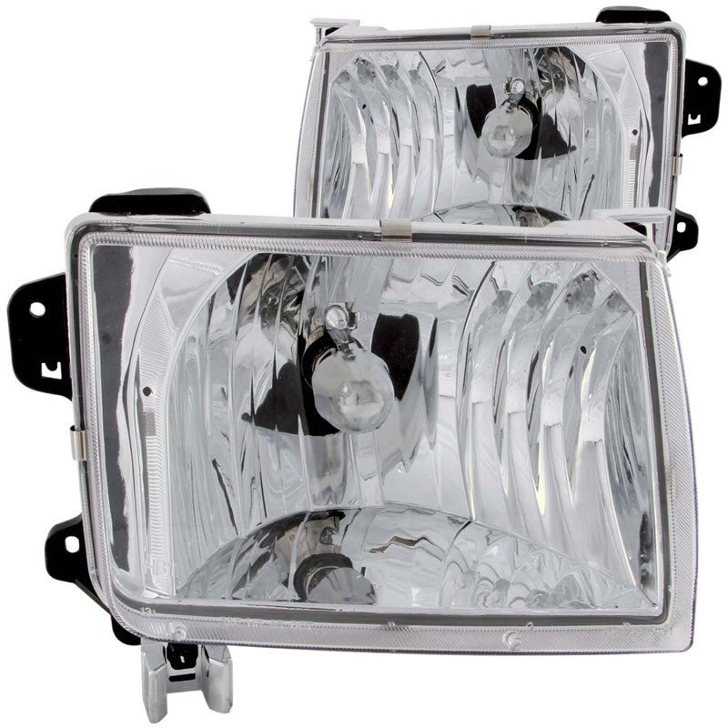 ANZO 1998-2000 Nissan Frontier Crystal Headlights Chrome - Crew Original