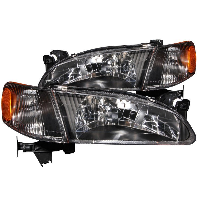ANZO 1998-2000 Toyota Corolla Crystal Headlights Black - Crew Original