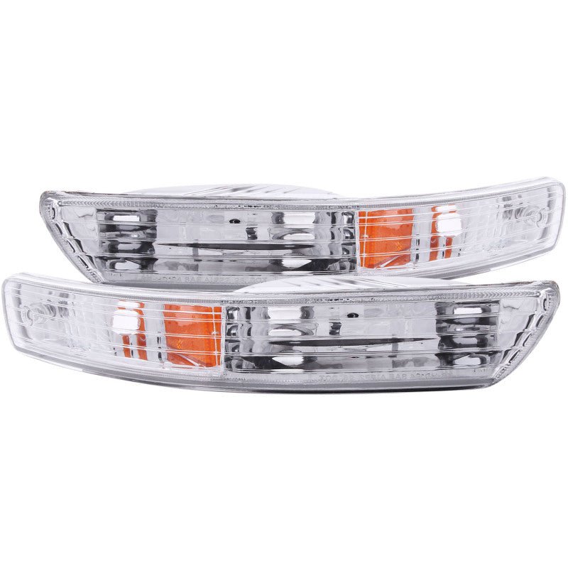 ANZO 1998-2001 Acura Integra Euro Parking Lights Chrome w/ Amber Reflector - Crew Original