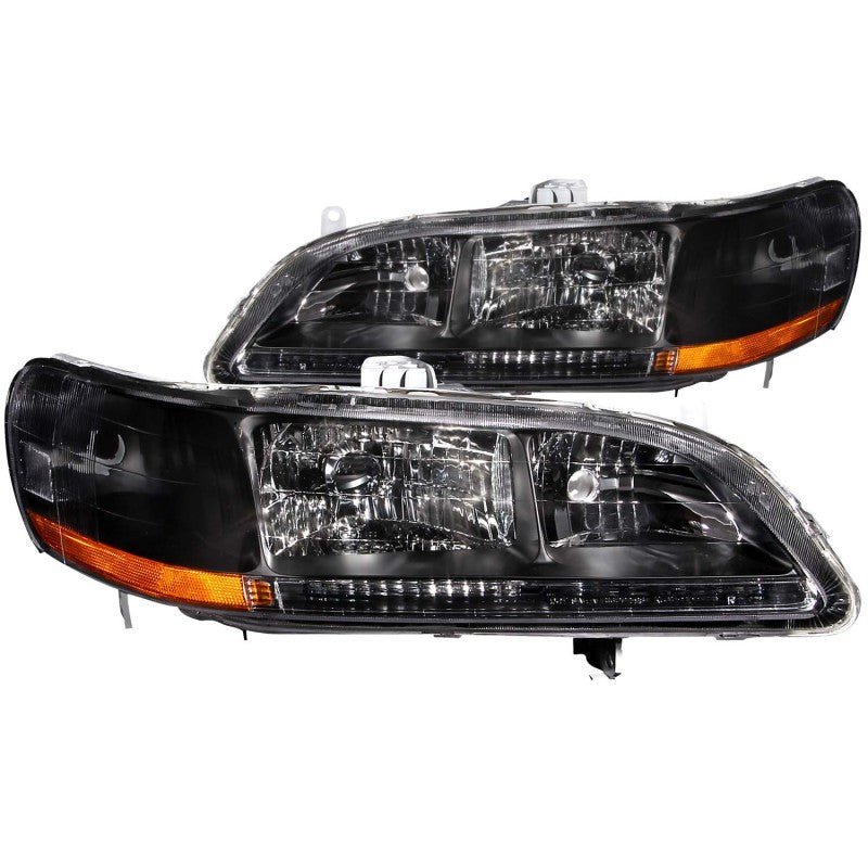 ANZO 1998-2002 Honda Accord Crystal Headlights Black - Crew Original