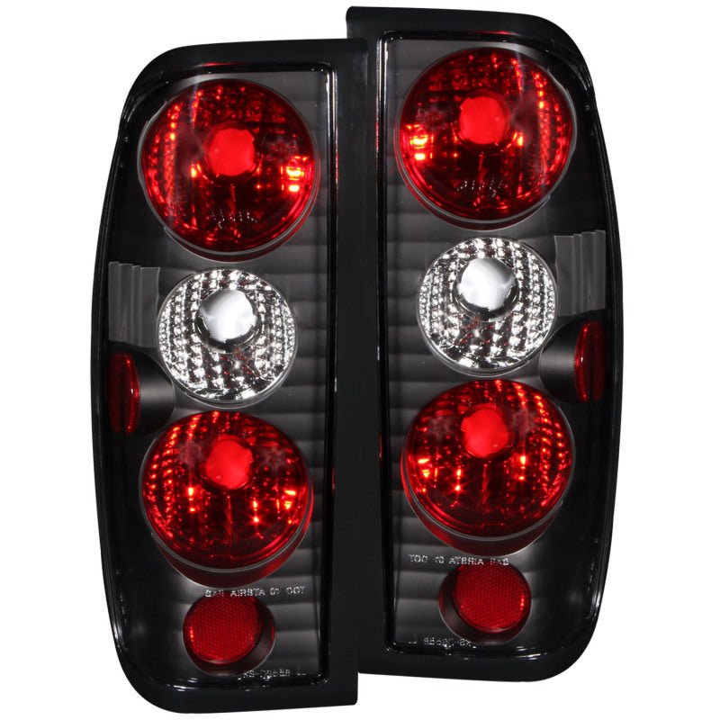 ANZO 1998-2004 Nissan Frontier Taillights Black - Crew Original