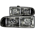 ANZO 1998-2005 Chevrolet S-10 Crystal Headlights Black - Crew Original