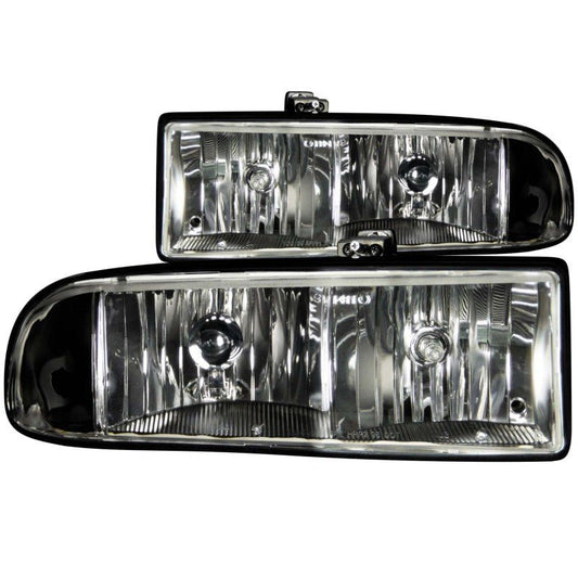 ANZO 1998-2005 Chevrolet S-10 Crystal Headlights Black - Crew Original