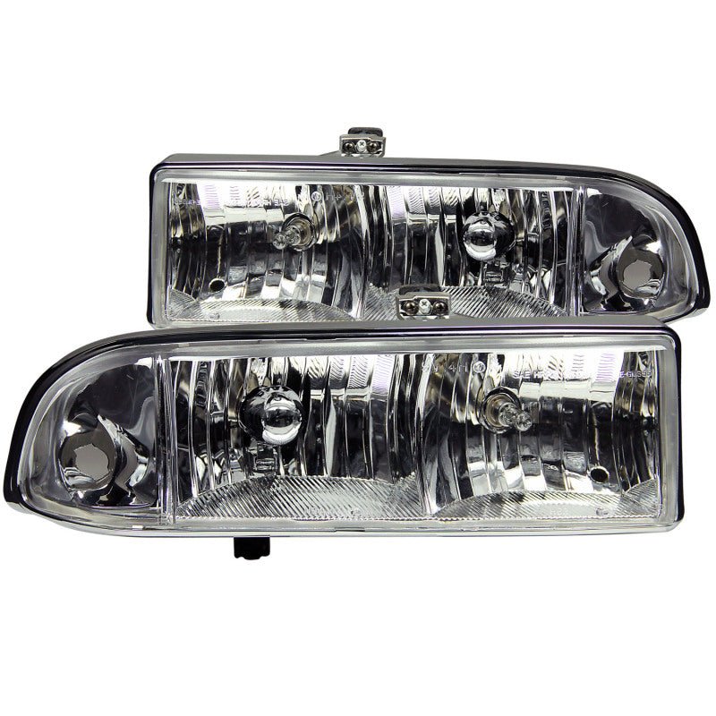 ANZO 1998-2005 Chevrolet S-10 Crystal Headlights Chrome - Crew Original