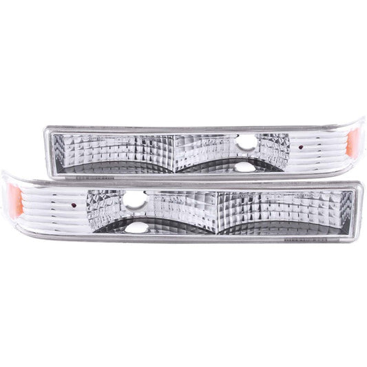 ANZO 1998-2005 Chevrolet S-10 Euro Parking Lights Chrome - Crew Original