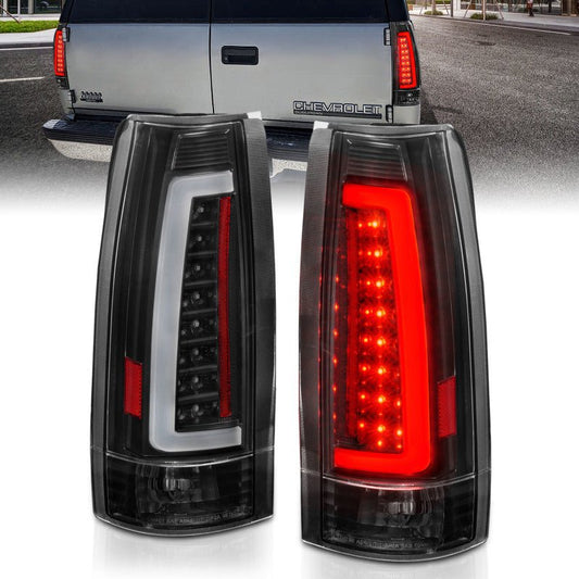 ANZO 1999-2000 Cadillac Escalade LED Taillights Black Housing Clear Lens Pair - Crew Original