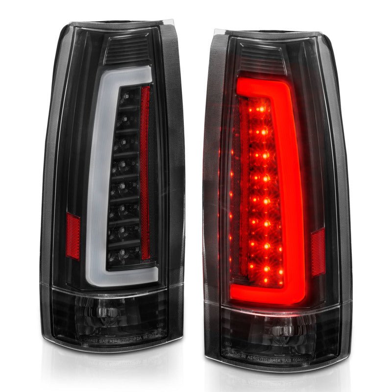 ANZO 1999-2000 Cadillac Escalade LED Taillights Black Housing Clear Lens Pair - Crew Original