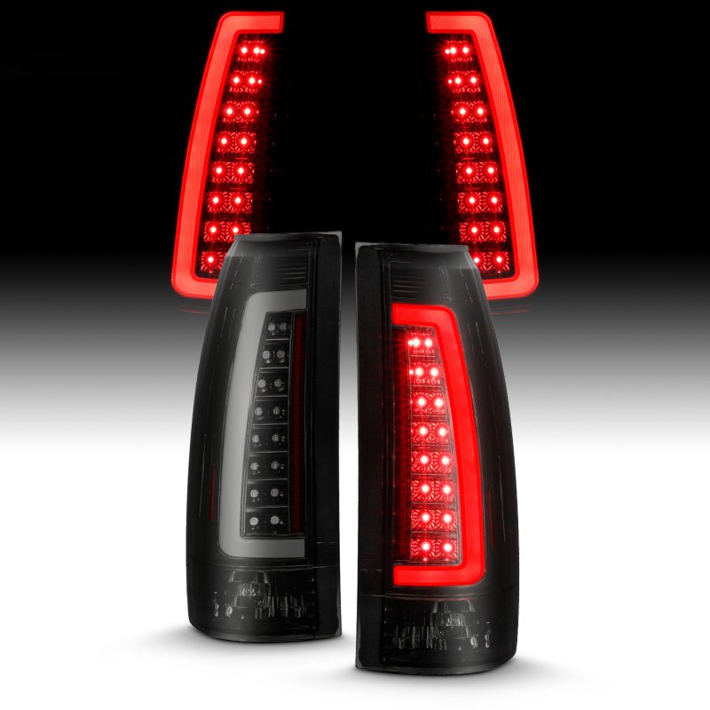 ANZO 1999-2000 Cadillac Escalade LED Taillights Black Housing Smoke Lens Pair - Crew Original