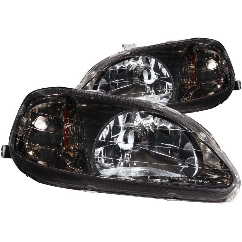 ANZO 1999-2000 Honda Civic Crystal Headlights Gun-Metal Gray - Crew Original