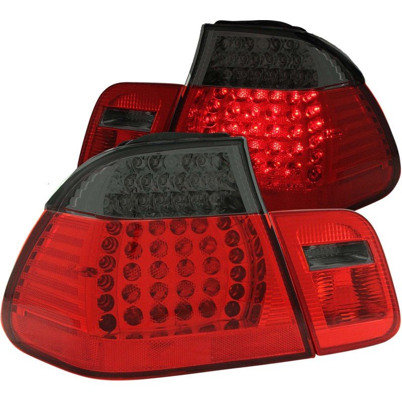 ANZO 1999-2001 BMW 3 Series E46 LED Taillights Red/Smoke 2pc - Crew Original