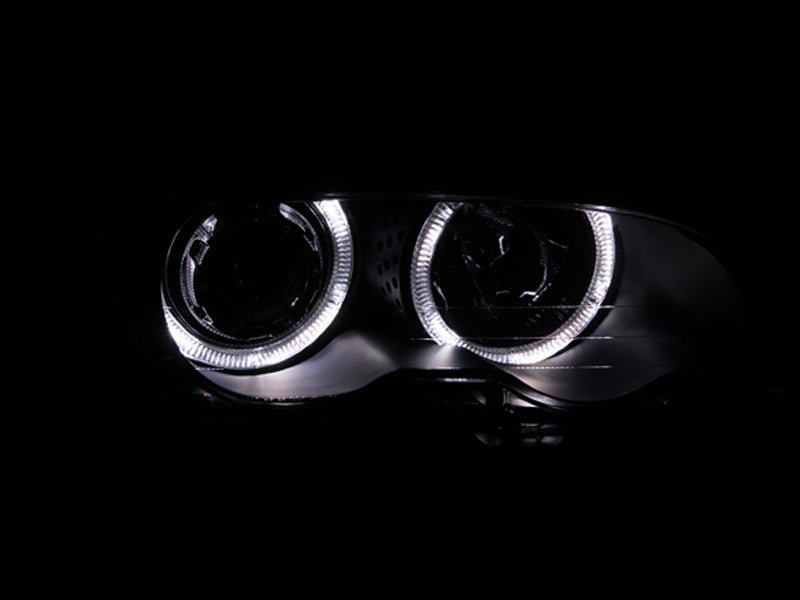 ANZO 1999-2001 BMW 3 Series E46 Projector Headlights w/ Halo Black - Crew Original