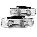ANZO 1999-2002 Chevrolet Silverado 1500 Crystal Headlights Chrome - Crew Original