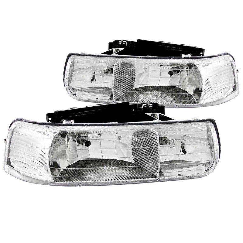 ANZO 1999-2002 Chevrolet Silverado 1500 Crystal Headlights Chrome - Crew Original