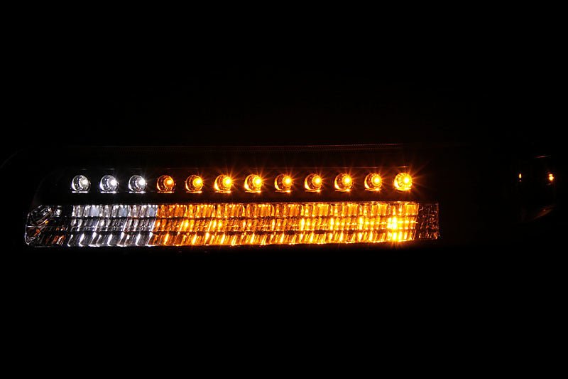 ANZO 1999-2002 Chevrolet Silverado 1500 LED Parking Lights Black w/ Amber Reflector - Crew Original