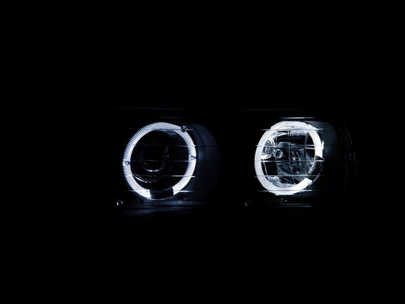 ANZO 1999-2002 Chevrolet Silverado 1500 Projector Headlights w/ Halo Black - Crew Original