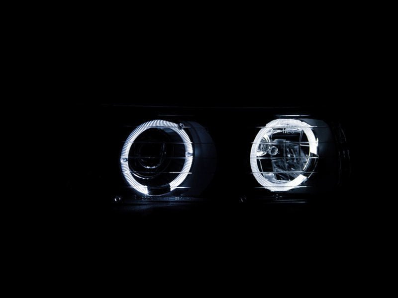 ANZO 1999-2002 Chevrolet Silverado 1500 Projector Headlights w/ Halo Black - Crew Original