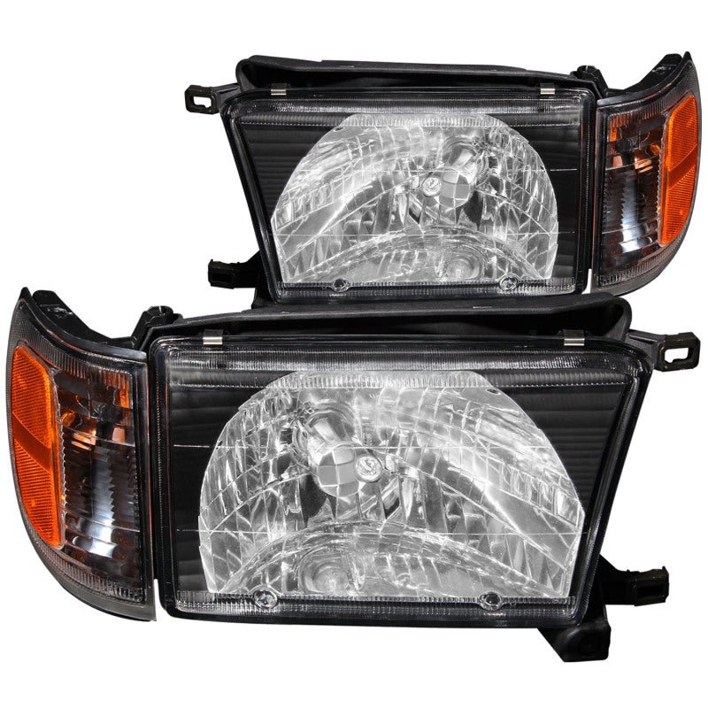 ANZO 1999-2002 Toyota 4Runner Crystal Headlights Black - Crew Original