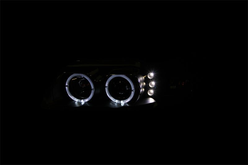 ANZO 1999-2004 Ford Mustang Projector Headlights Black G2 (Dual Projector) - Crew Original