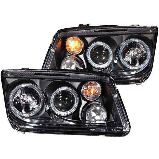 ANZO 1999-2005 Volkswagen Jetta Projector Headlights w/ Halo Black (CCFL) - Crew Original