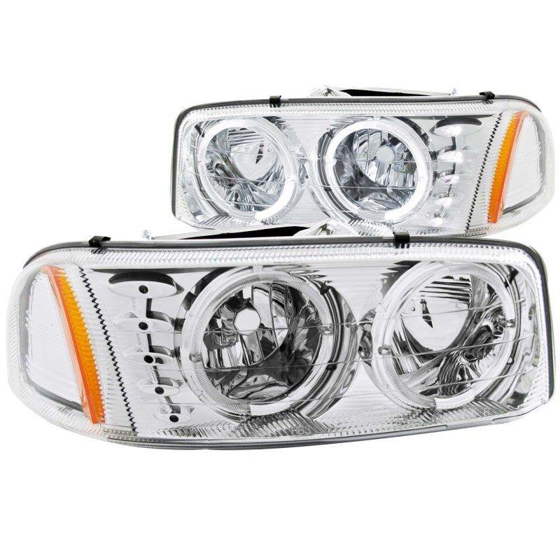 ANZO 1999-2006 Gmc Sierra 1500 Crystal Headlights w/ Halo and LED Chrome - Crew Original