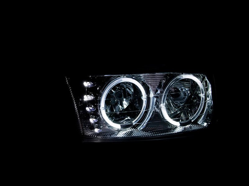 ANZO 1999-2006 Gmc Sierra 1500 Crystal Headlights w/ Halo and LED Chrome - Crew Original