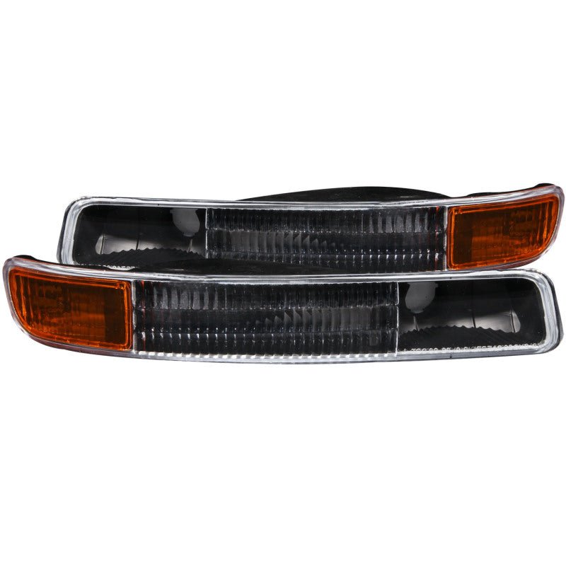 ANZO 1999-2006 Gmc Sierra 1500 Euro Parking Lights Black w/ Amber Reflector - Crew Original