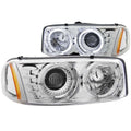 ANZO 1999-2006 Gmc Sierra 1500 Projector Headlights w/ Halo Chrome - Crew Original