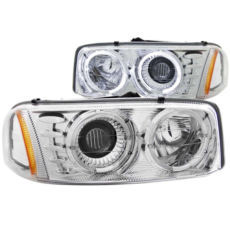 ANZO 1999-2006 Gmc Sierra 1500 Projector Headlights w/ Halo Chrome - Crew Original