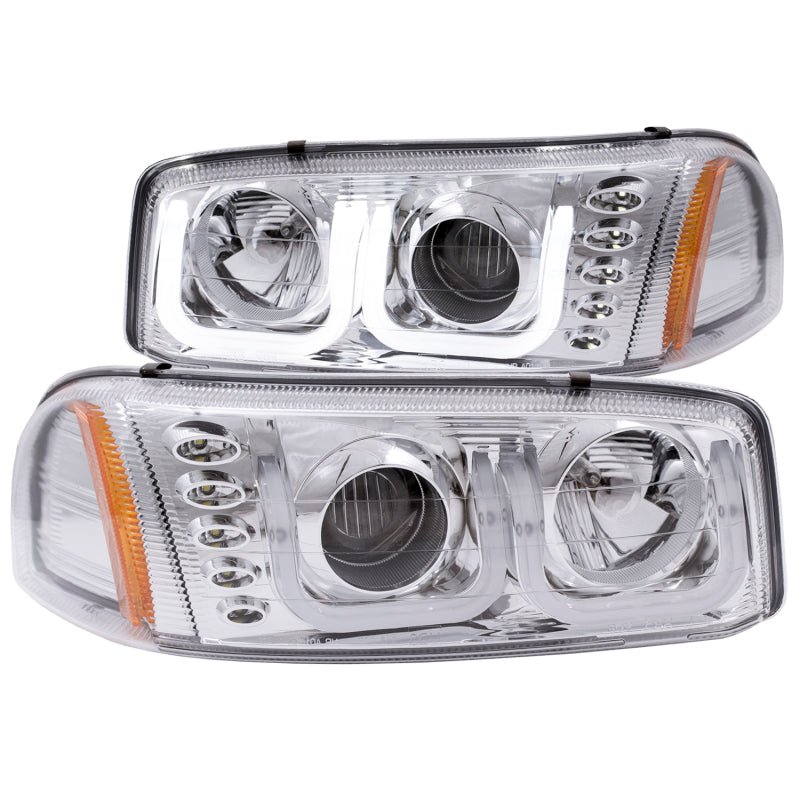 ANZO 1999-2006 Gmc Sierra 1500 Projector Headlights w/ U-Bar Chrome - Crew Original