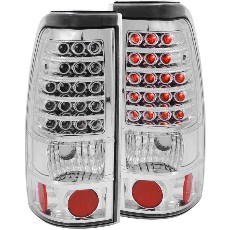 ANZO 1999-2007 Chevrolet Silverado 1500 LED Taillights Chrome - Crew Original