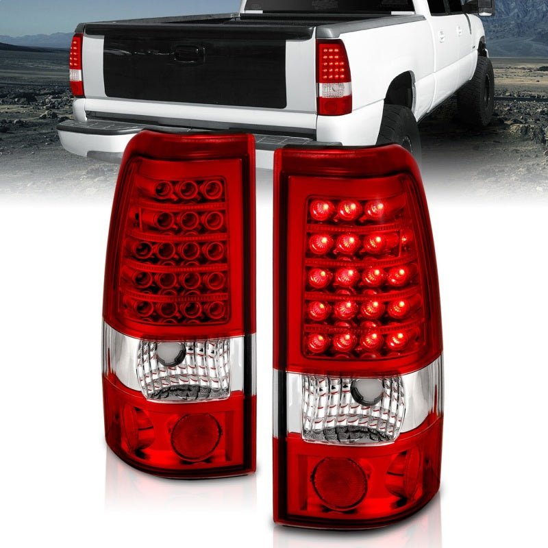 ANZO 1999-2007 Chevrolet Silverado 1500 LED Taillights Red/Clear - Crew Original