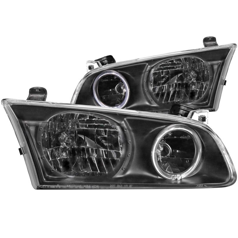 ANZO 2000-2001 Toyota Camry Crystal Headlights w/ Halo Black - Crew Original