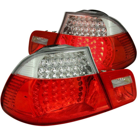 ANZO 2000-2003 BMW 3 Series E46 LED Taillights Red/Clear - Crew Original