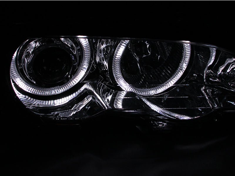 ANZO 2000-2003 BMW 3 Series E46 Projector Headlights w/ Halo Chrome - Crew Original