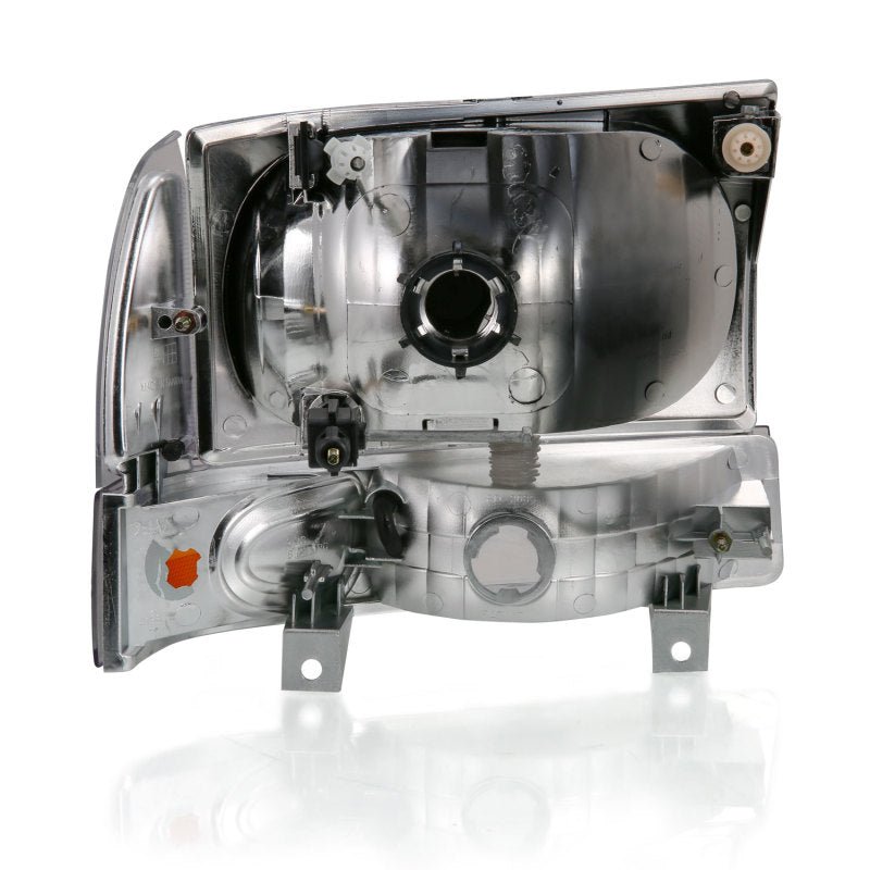 ANZO 2000-2004 Ford Excursion Crystal Headlight w/ Corner Light Black Amber (w/o Bulb) - Crew Original