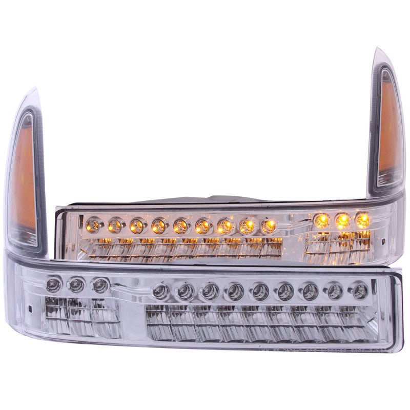 ANZO 2000-2004 Ford Excursion LED Parking Lights Chrome w/ Amber Reflector - Crew Original