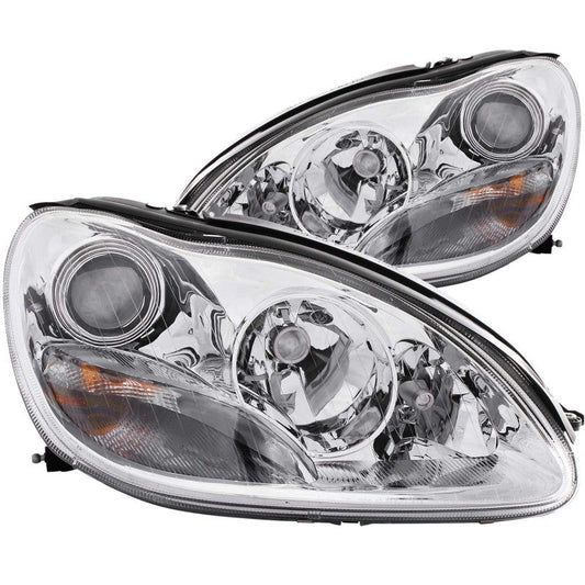 ANZO 2000-2005 Mercedes Benz S Class W220 Projector Headlights Chrome - Crew Original