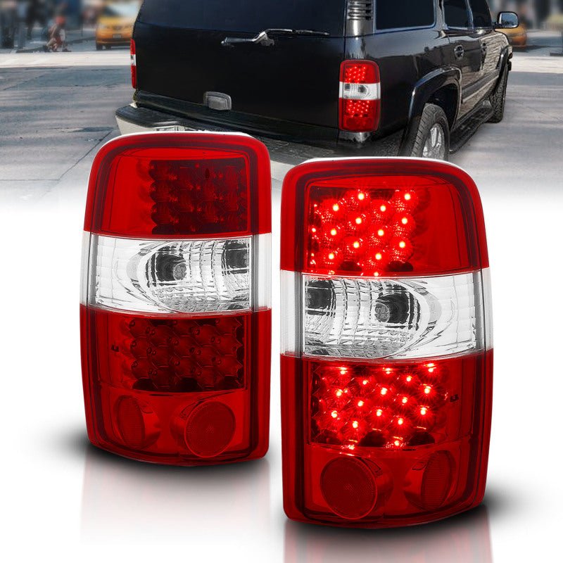 ANZO 2000-2006 Chevrolet Suburban LED Taillights Red/Clear - Crew Original