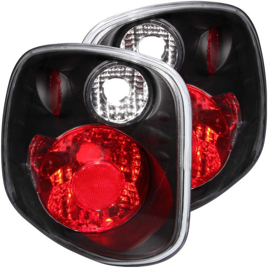 ANZO 2001-2003 Ford F-150 Taillights Black - Crew Original